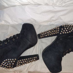 Jeffrey Campbell INSPIRED Black Platform Boots Size 8